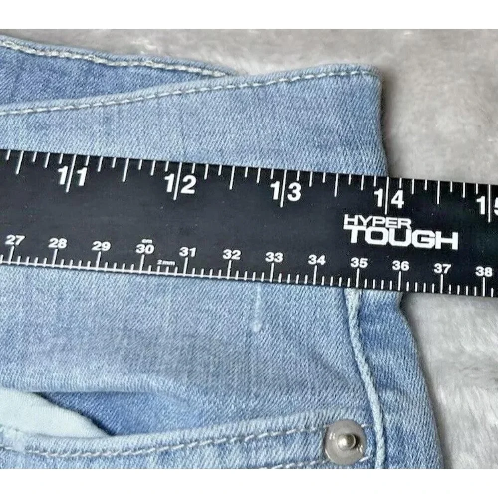 Banana Republic Womens Size 27/4 Petites Skinny Fit Jeans Blue Fashionable Rips - Picture 8 of 13